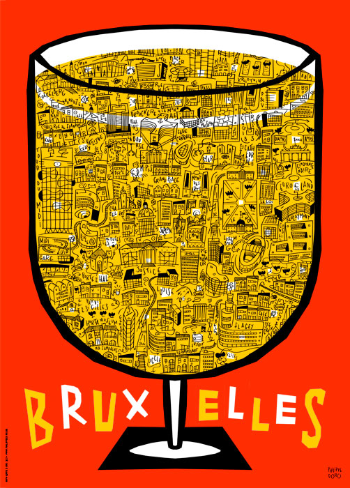 Affiche Bruxelles rouge